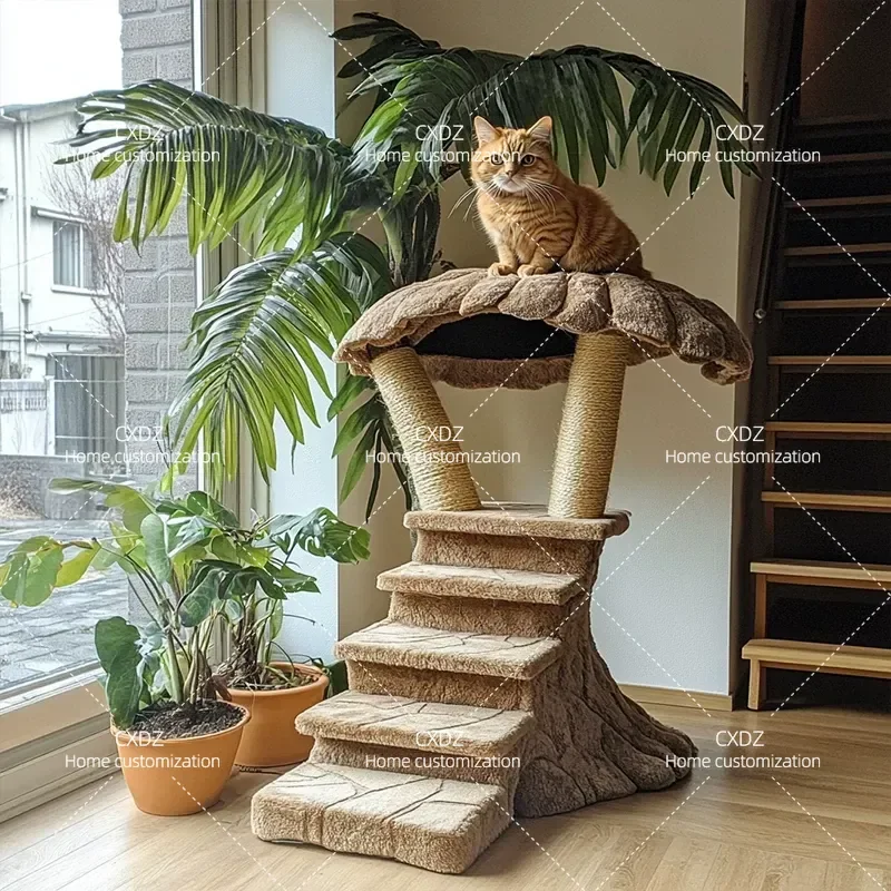 Large Cat Tree Climbing Frame with Integrated Nest and House Indoor Luxury Pet Furniture for Cats Multi Level Activity Tower