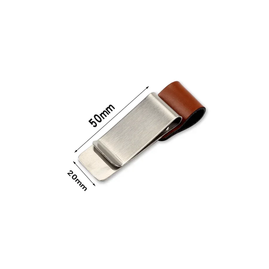 STONEGO Handgefertigter Leder-Messing-Edelstahl-Stifthalter-Clip für Notizbücher, Papiermappen, Schreibwaren und Bürobedarf – Detail 6