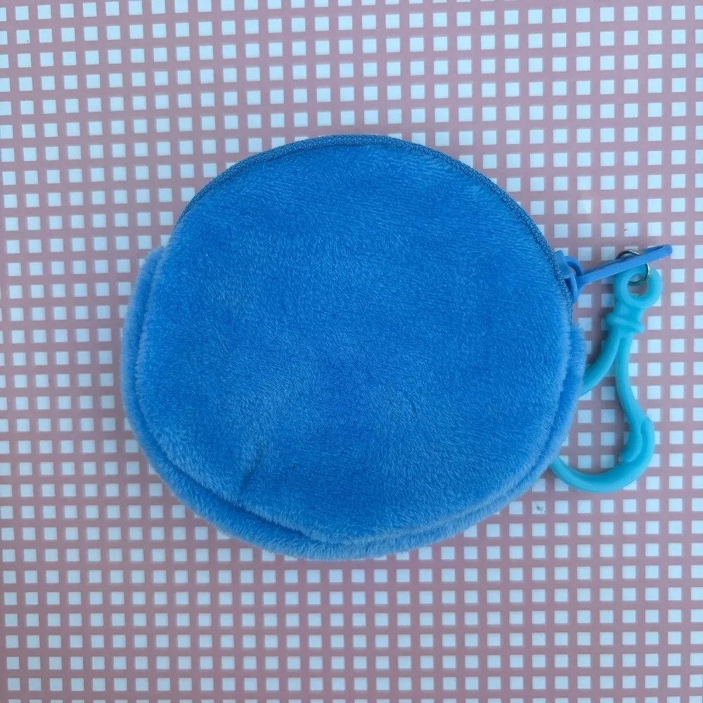 New Solid Color Coin Purse Round Shape ID Card Bag Cute Kawaii Style Keychain Wallet Women's Use