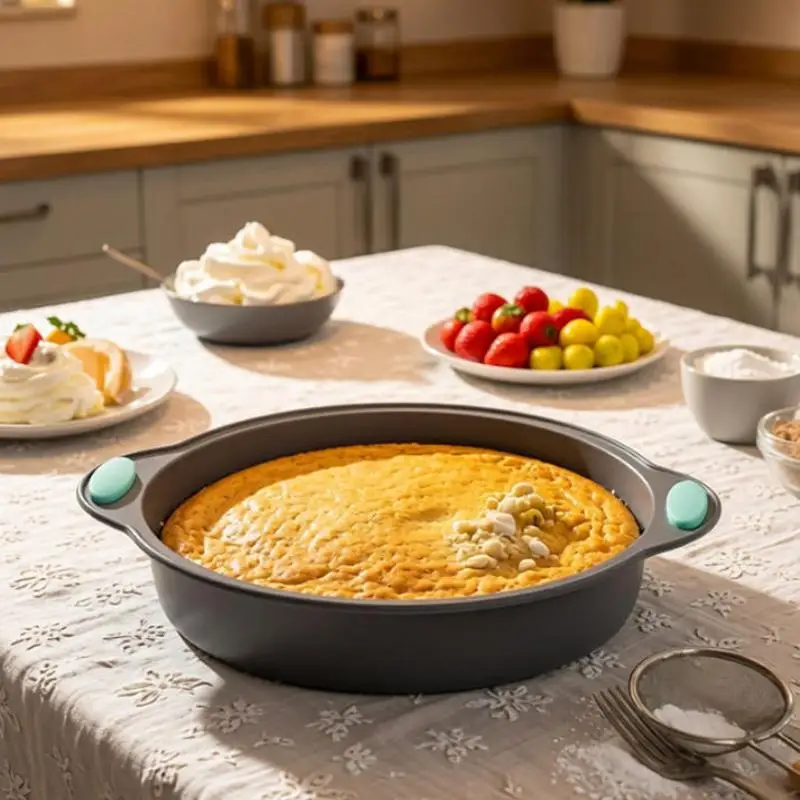 Hot Sale 1/3Pcs Kitchen Baking Tools Silicone Round Cake Tray Non-stick Silicone Baking Tray Set Food-grade Cake Mold