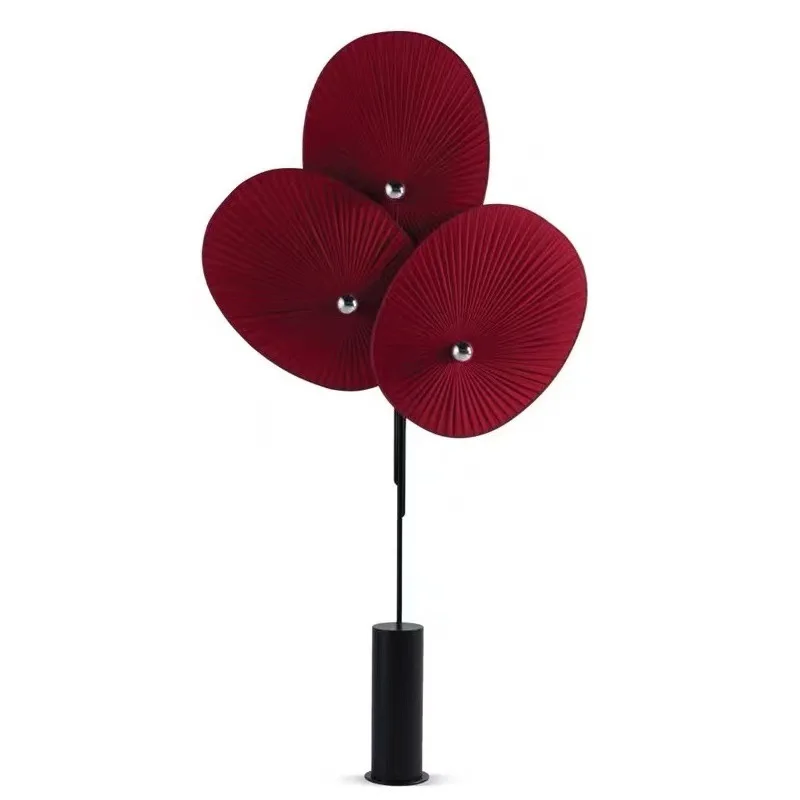 Lámpara de pie lámpara de ventilador de tela de arte retro