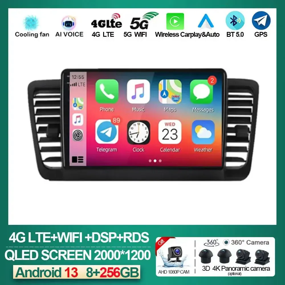 

Android 13 For Subaru Outback 3 Legacy 4 2003 - 2009 Car Radio Multimedia Video Player Carplay Autoradio Navigatore NO 2Din