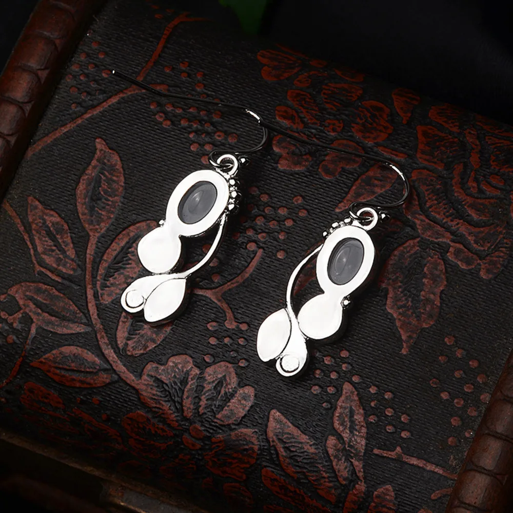 WOSIKATE Vintage 925 Sterling Silver Moonstone Earrings For Women Colorful Zirconia Gemstone Drop Earrings Fashion Jewelry