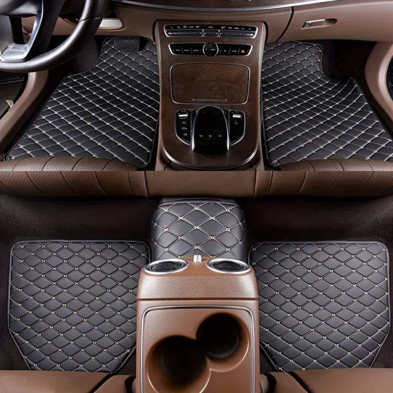 

Thickened Upgraded 5-Piece Car Floor Mats, PU Leather Waterproof Protector Pad, Fashion Universal All-Season Carpet Mat