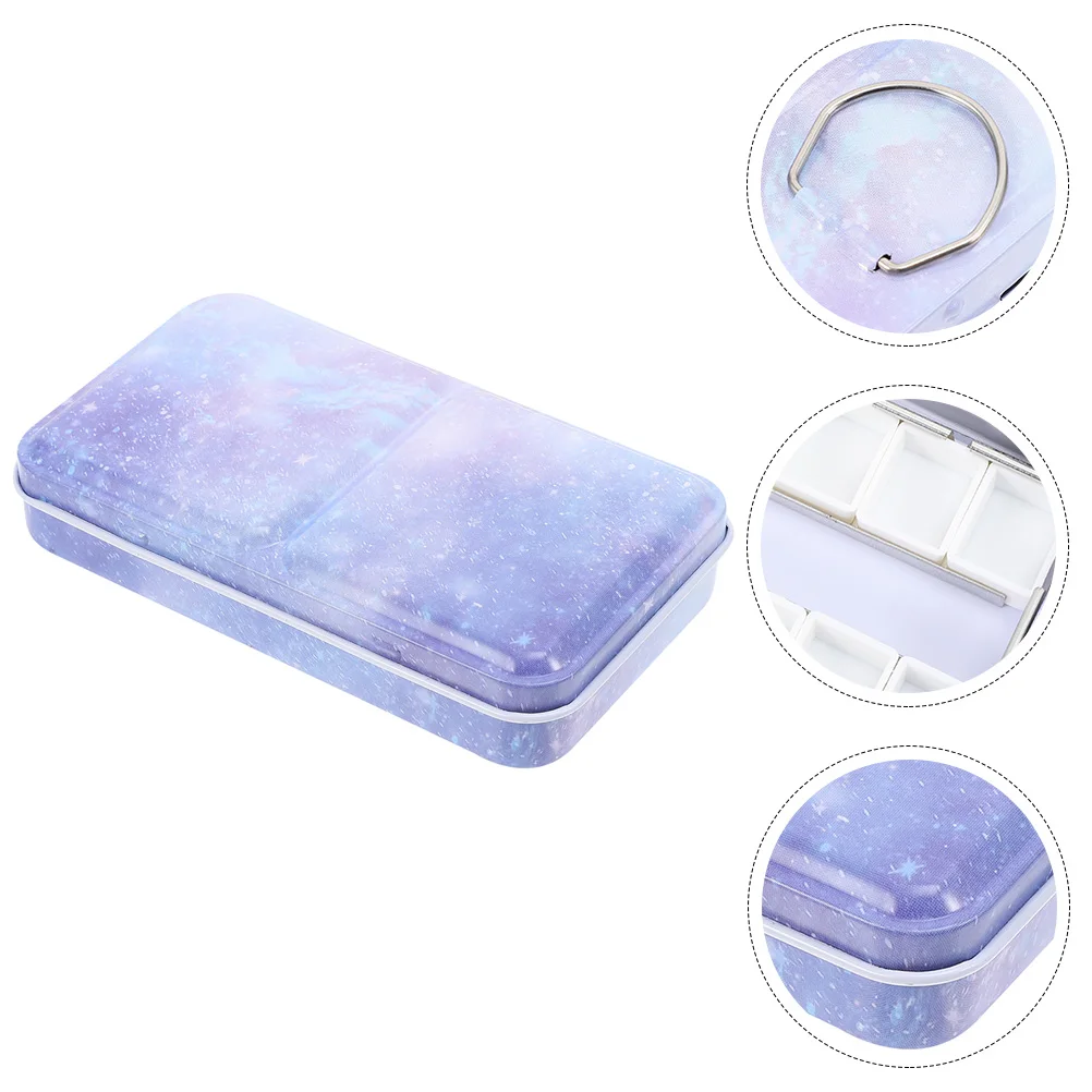 

Watercolor Iron Box Palette Case Adult for Artist Student Mixing Plate Household Travel