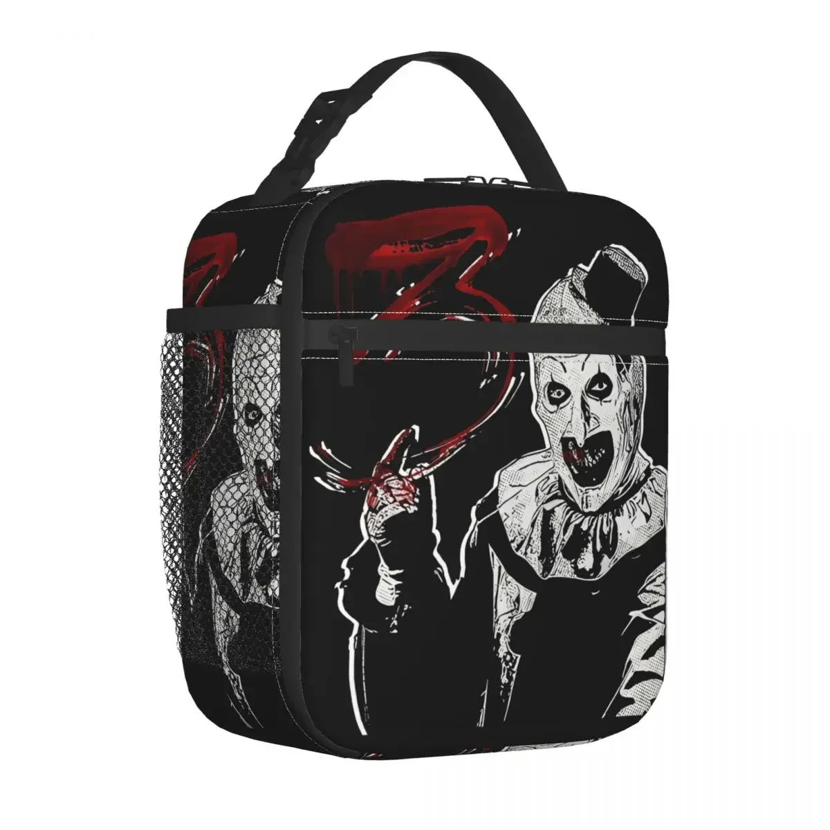 Terrifier 3 Horror Movie Clown Insulated Lunch Bags Portable Reusable Cooler Bag Lunch Box Tote Work Travel Bento Pouch