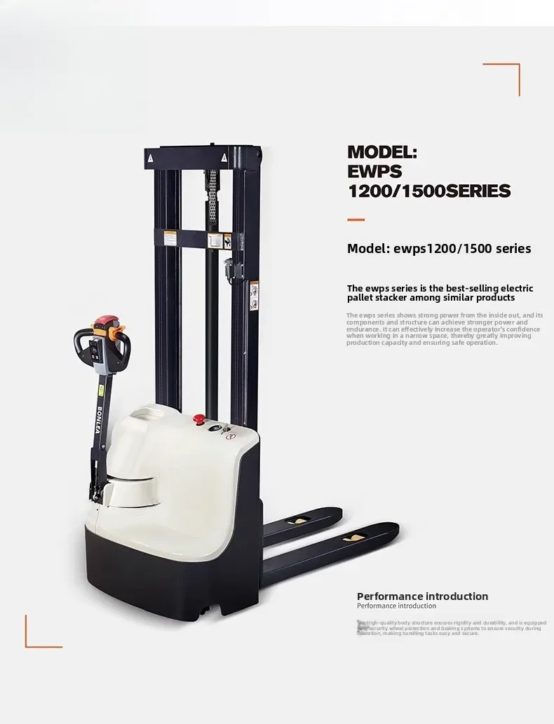 Electric forklift, all-electric stacker lift loading and unloading truck, pallet loading and unloading stacking