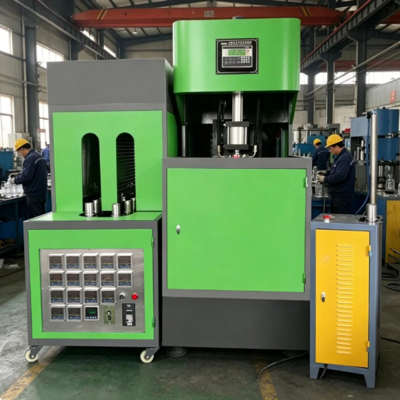 Semi Automatic PET Plastic Bottle Injection Stretch Blow Molding Machine with Engine & Pump for Small Workshops