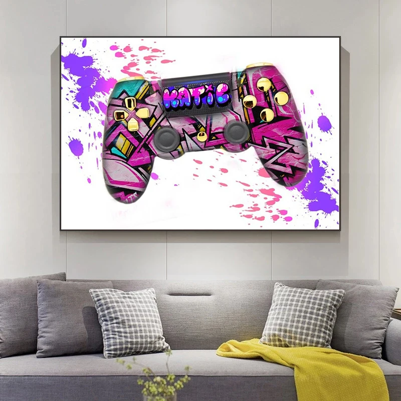 Street Graffiti Art Gamepad Canvas Painting  Posters and Prints Abstract Wall Art Pictures for Living Room Home Decoration