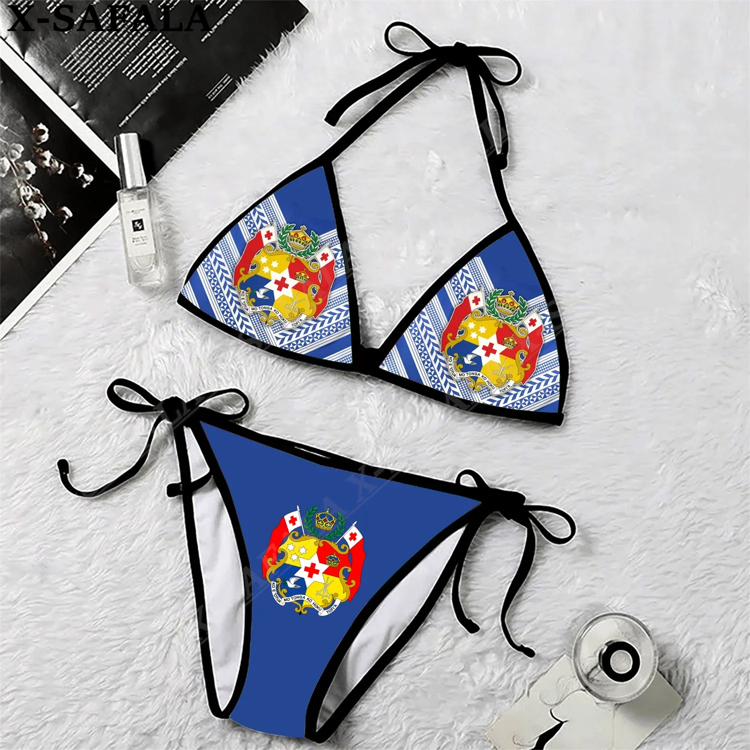 Polynesian Native Personalized 3D Print Women Micro Triangle Tie Side Bikini Summer Beachwear Mankini Cute Sexy Bathing Suit