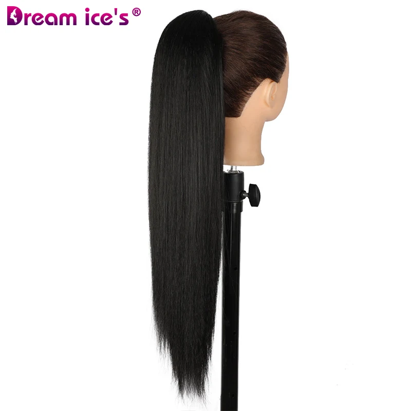 Ponytail Extension Drawstring Long Straight Pony Tail Natural Soft Synthetic Hair Clip in Extension Hairpiece Ponytails