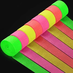 8 Rolls Crepe Paper Streamers Glow Party Crepe Paper Streamer Roll Fluorescent Neon Crepe Paper Streamers for Halloween Party