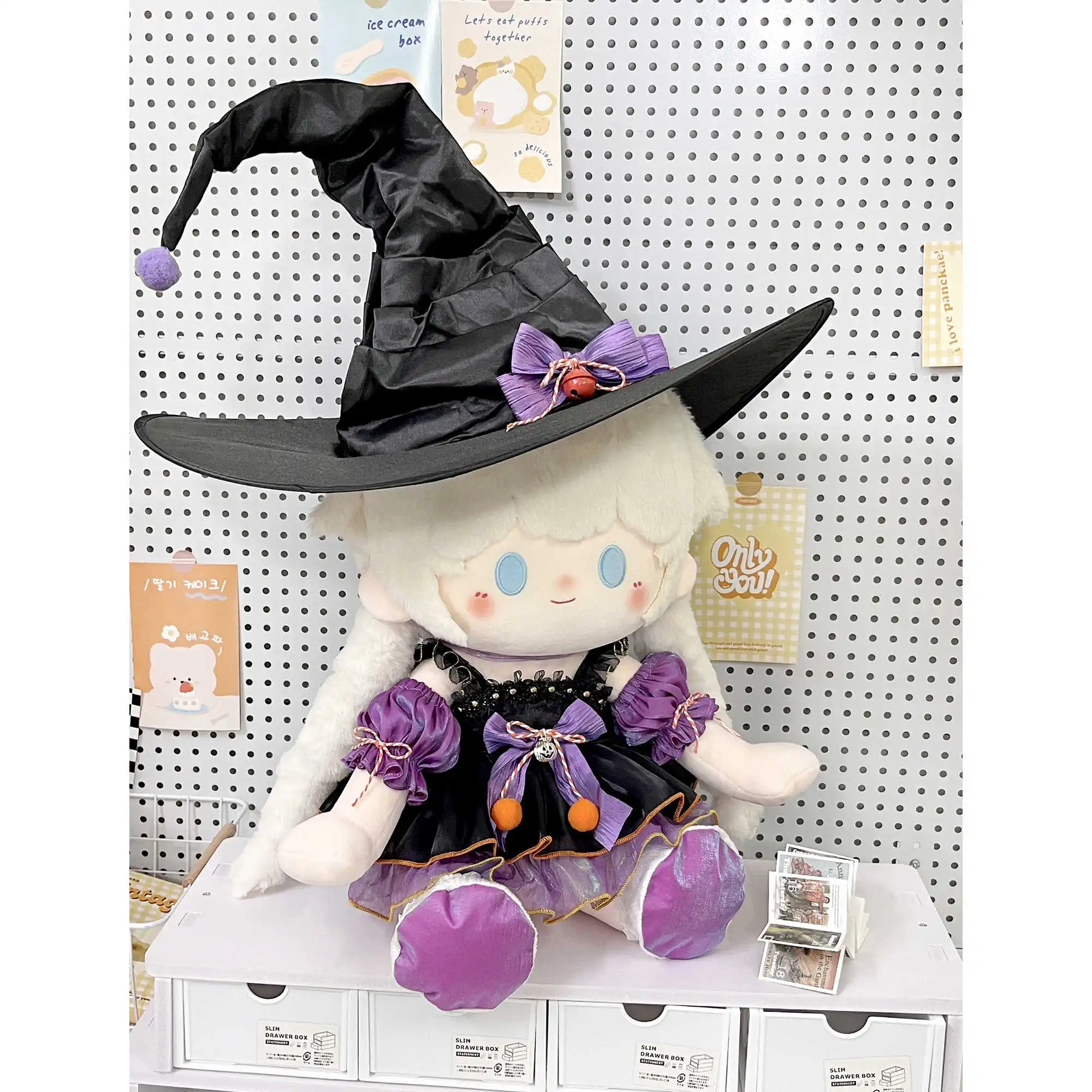 Original Halloween Little Witch Magical Girl Dress Clothes Suit 40cm Sitting Posture Cotton Body Change Clothes Cosplay Gift