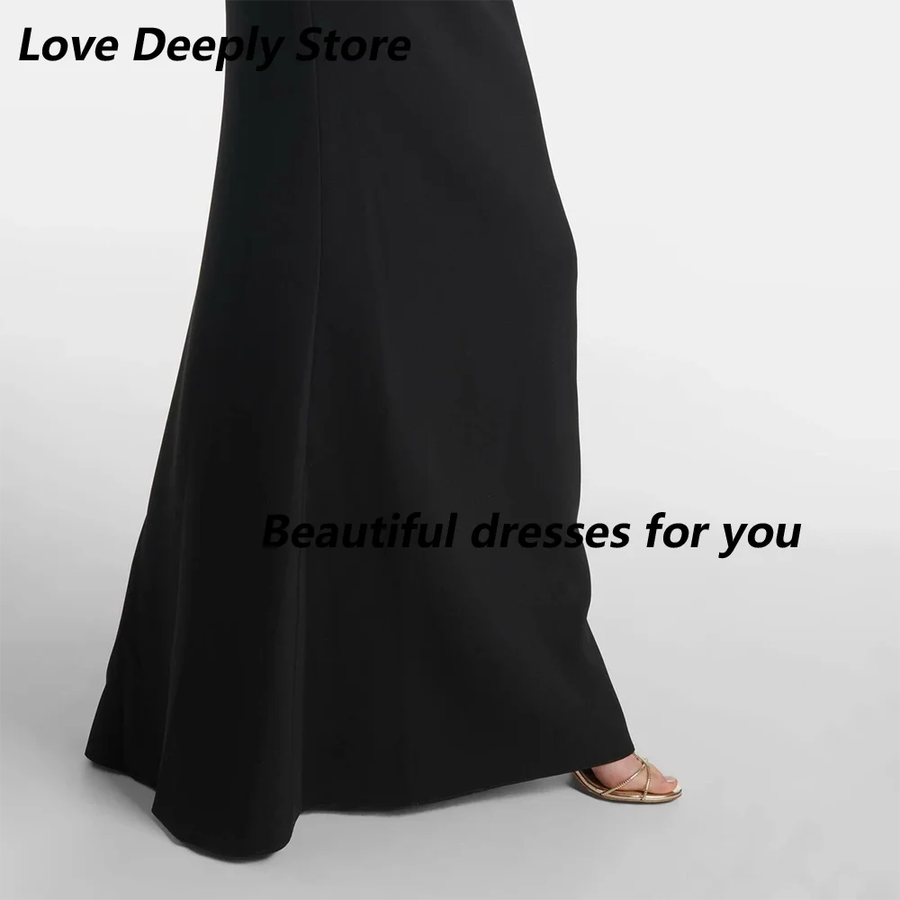 Black Evening Dress Long Sleeves Crystals O Neck Luxury Party Gowns for Women Trumpet Elegant Wedding Party Dress Customized