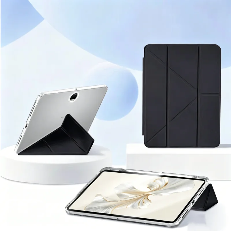 

Funda For Honor Pad 9 Case with stylus Holder Multi-Folding Acrylic Clear Stand Cover For Honor Pad 9 12.1 inch Tablet Case