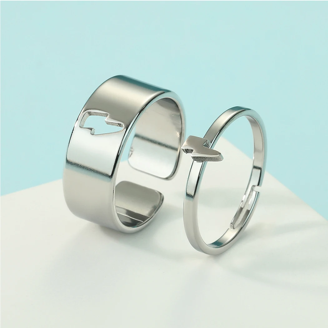 Chandler Stainless Steel Alternative Minimalist Simple Matching Ring Lightning Bolt Jewelry Anniversary