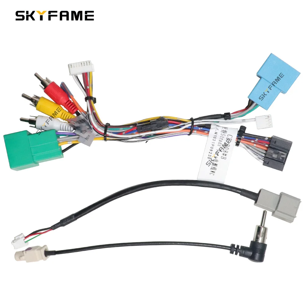 SKYFAME Car 16pin Wiring Harness Adapter Canbus Box Decoder Android Radio Power Cable For Fiat Strada Toro FTF1.20