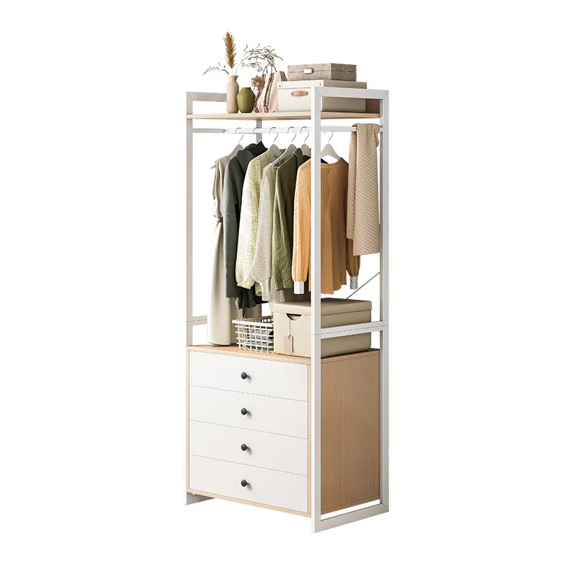 

Bedroom Economy Clothes Hanging Rack Modern Simple Nordic Storage Cabinet Drawer