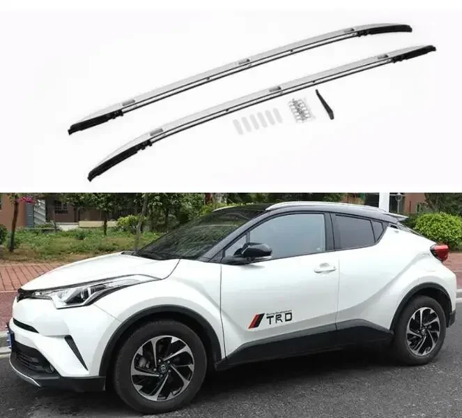 

New！ Roof Rack For Toyota CHR 2018 2019 2020 20212022 Rails Bar Luggage Carrier Bars top Cross bar Rack Gloss Aluminum Alloy