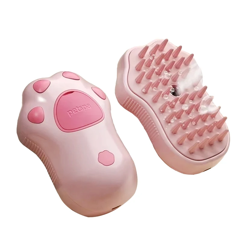 Electric Spray Steam Brush for Pets 3-in-1 Cat Comb Hair Massage Brush Float Remover Soft Bristle Cat Supplies