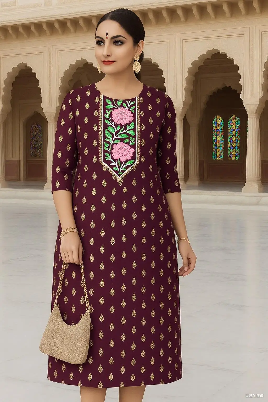 مسلم 2026 المرأة كورت عصرية أنيقة مستقيم أنبوب عادية كورتا الزهور نمط فستان مريح شق تنحنح عباية #6