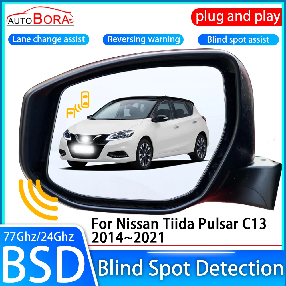 ZhuCamX Car Blind Spot Detection System BSD BSA BSM Sensor Drive Rear Mirror Monitoring for Nissan Tiida Pulsar C13 2014~2021