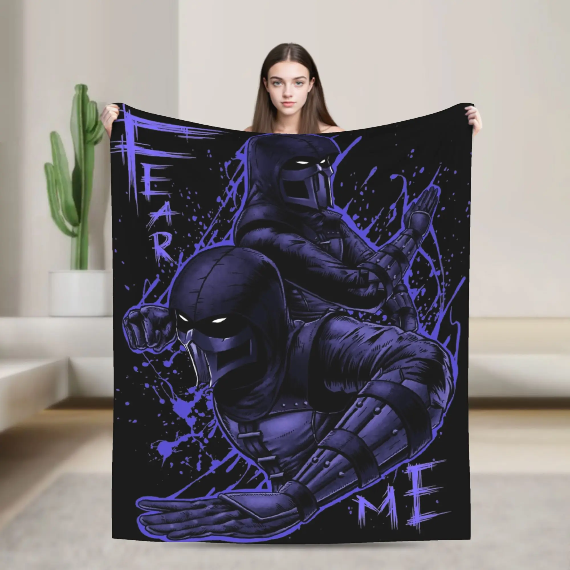 Noob Saibot Mortal Kombat  Blanket Flannel Summer  Multifunction Ultra-Soft Throw Blanket for Bedding Travel Bedspreads