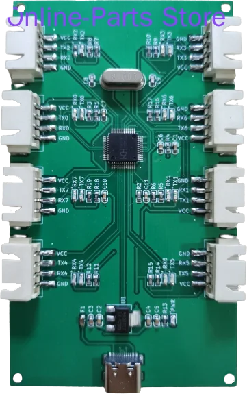 CH348Q Driveless USB to 8-way Serial TTL Module 485 Multi-channel CH348USB to RS232 Module 422