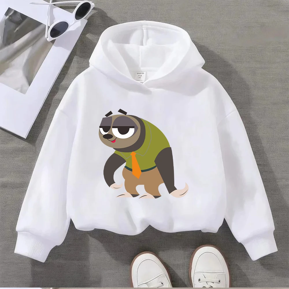 ديزني الرجال النساء الاطفال لطيف الكسل في مكتب موحدة طباعة هوديي عادية كم طويل البلوز البلوز موضة الحيوان الرسم #5