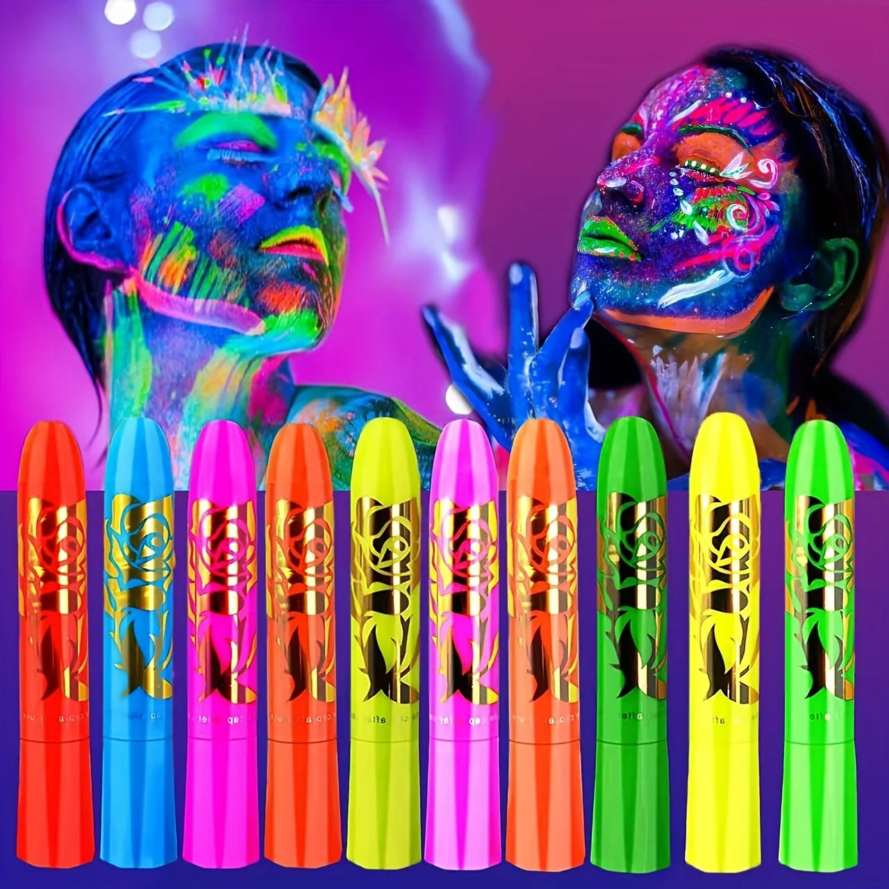 10 color luminous face color cross-border human body painting facial painting Halloween water-based crayon holiday makeup paint
