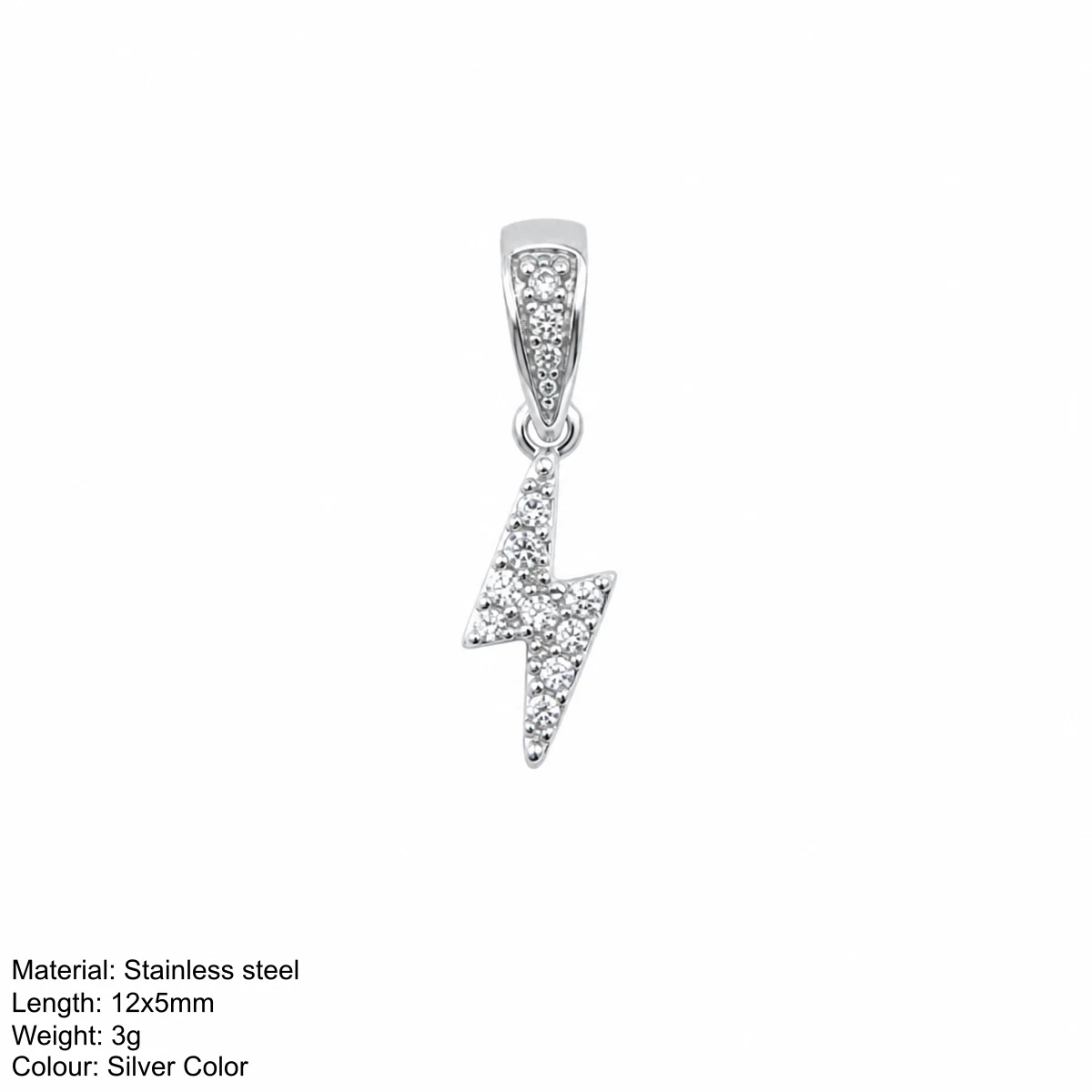  18K vergoldeter Edelstahl-Blitzanhänger mit funkelndem Zirkonia-Charm für DIY-Halskettenherstellung – Detail 4