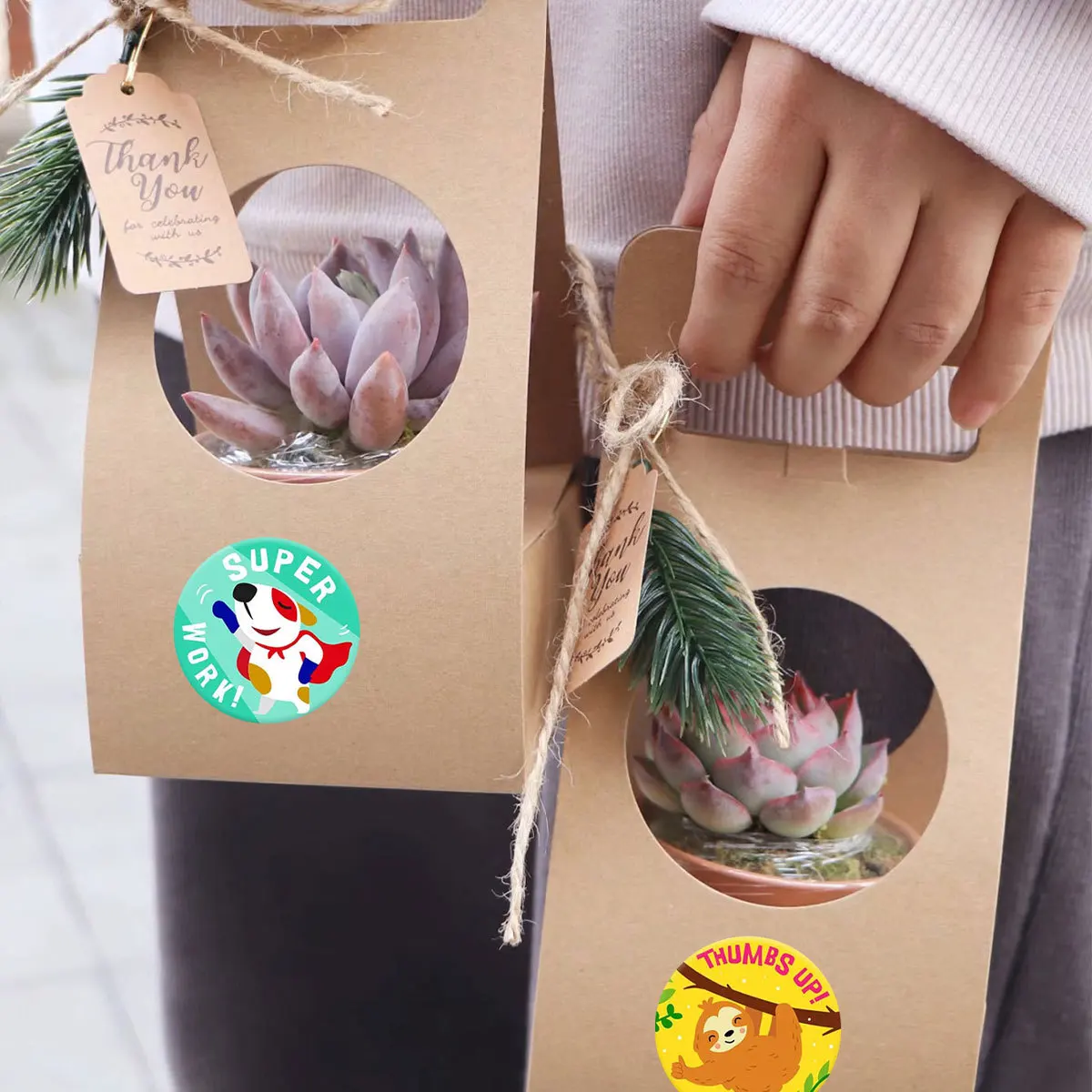 JCAC 500pcs/roll 18-Design Cartoon Animal Reward Doodle Stickers, PVC Self-Adhesive, for Teacher Encouragement and Gift Card DIY view 5