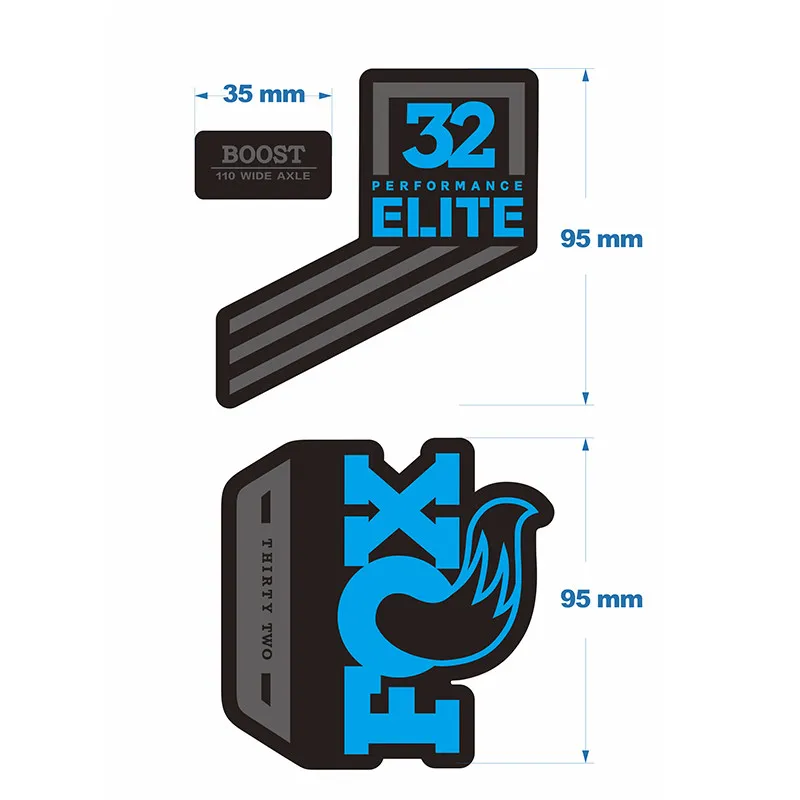 1Set FOX 32 Performance Elite 2018 Fork Decal Sticker Set Waterproof for Mountain Bike