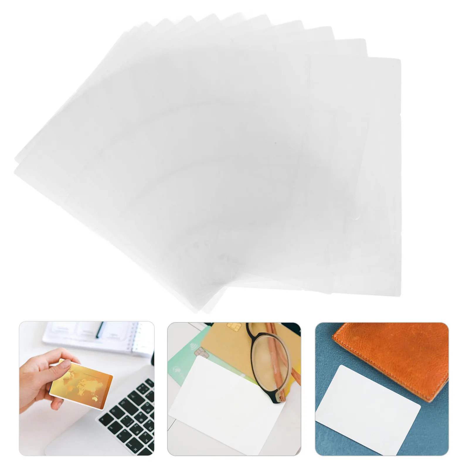 

100Pcs Card Storage Sleeves PVC Organizer Protector for Credit Business Insurance Cards Holder Game Card Cover