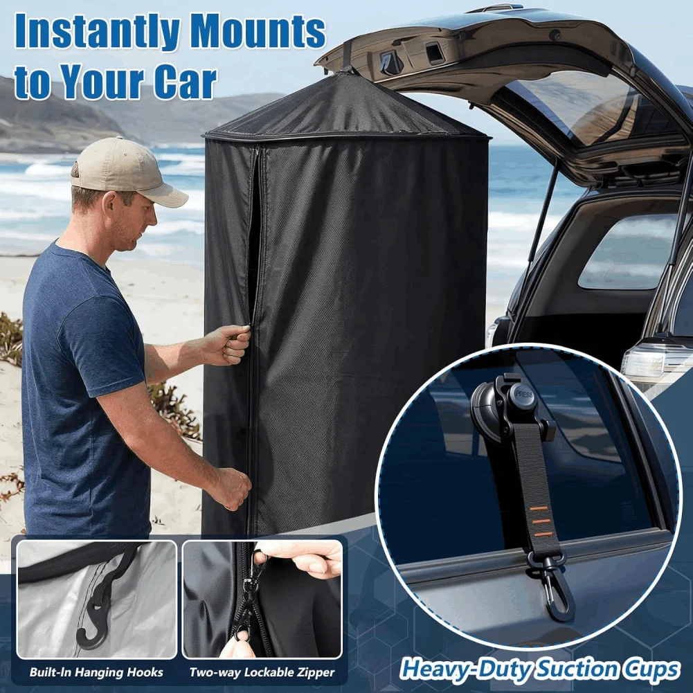 Hanging Privacy Tent Adjustable Hanging Strap Portable Changing Shower Toilet Shelter Removable Base for Outdoor Travel Gear