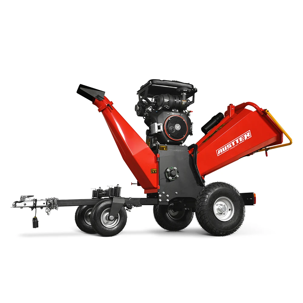 35hp Engine Power Emergency Stop Bar Petrol Wood Chipper With Taillight