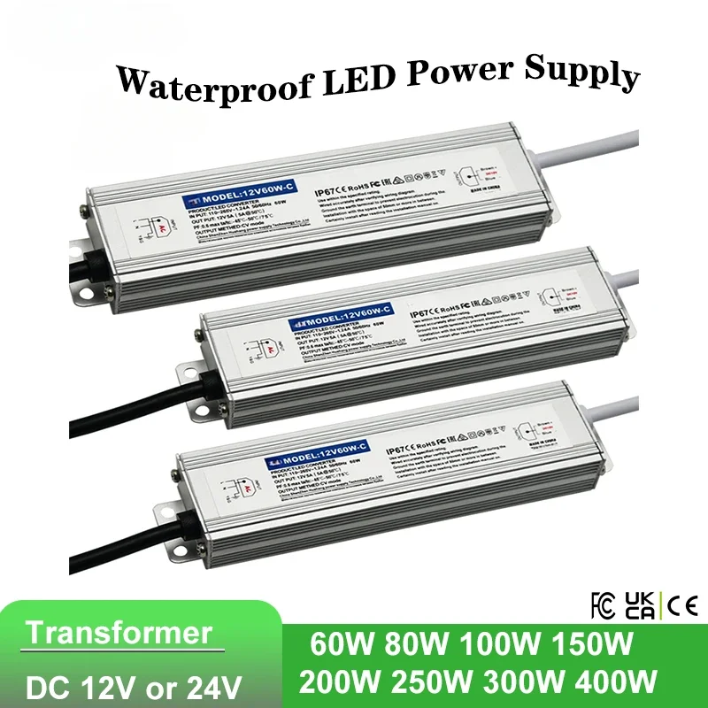 Waterproof Lighting Transformers AC 220V To DC 12V 24V 60W 80W 100W 150W 200W 250W 300W 400W Led Switching Power Supply