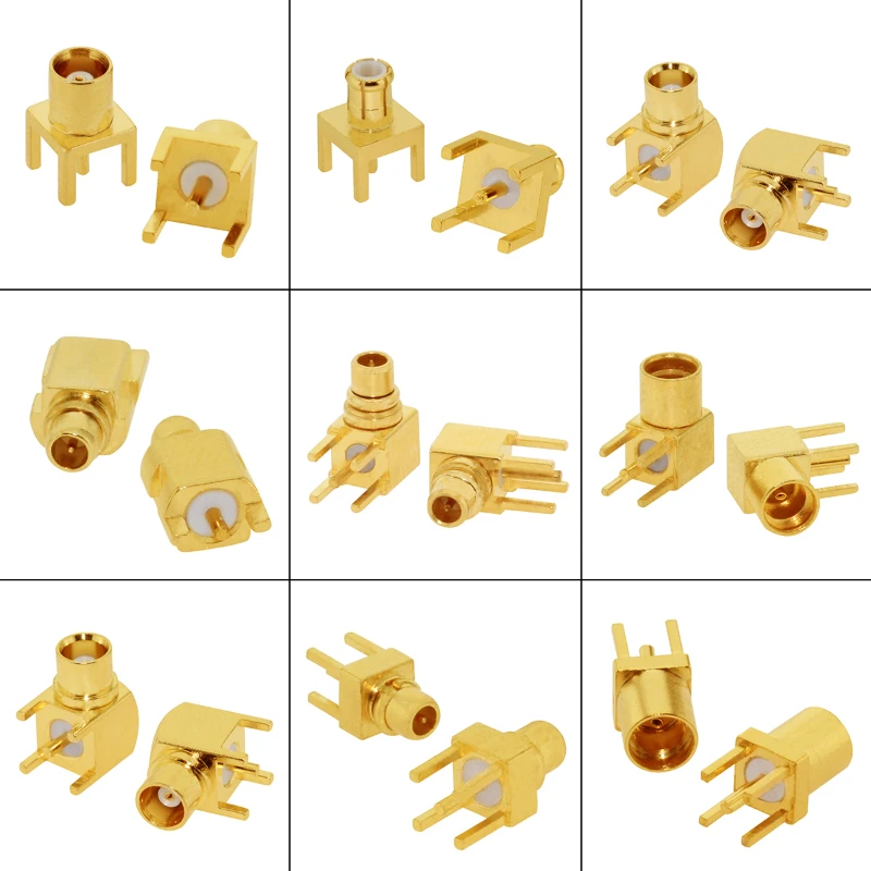 1Pcs/lot MCX MMCX Male Female PCB Mount Straight RF Coax Connector Right Angle 90-Degree Goldplated Welding Terminal New