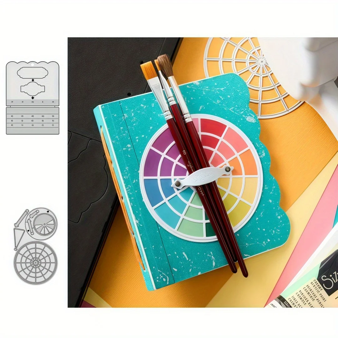Neue Metall-Stanzformen mit Tagebuch und Regenbogenrad, für die Herstellung von Geschenkverpackungen, Karten und Scrapbooking, DIY-Projekten, Basteldekoration