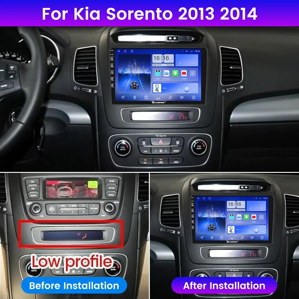 Android Car Radio For Kia Sorento 2013-2014 Car Stereo 2Din Octa Core GPS Navigation Player IPS Screen Carplay Android Auto