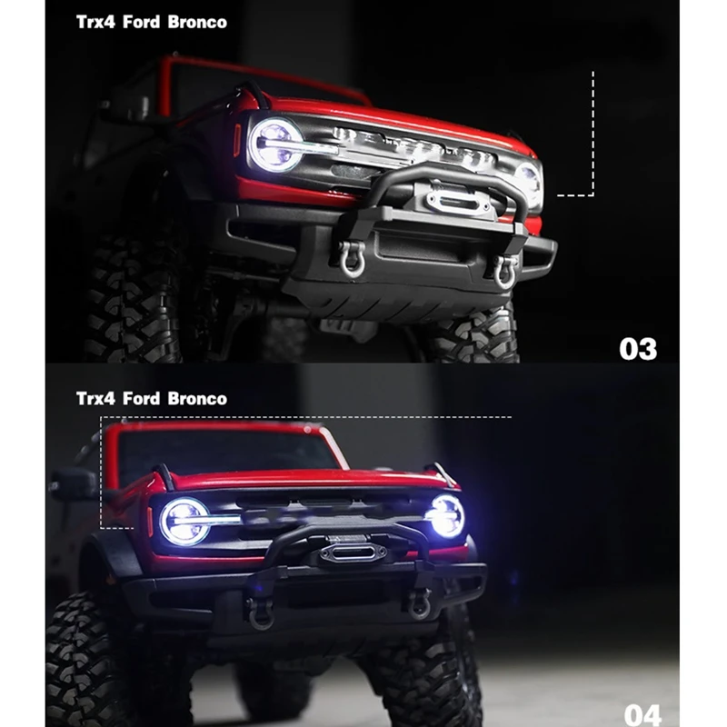 LED Light System Front & Rear Lamp Group For Traxxas TRX4 2021 Bronco 1/10 RC Crawler Car Turn Signals Brake Lights