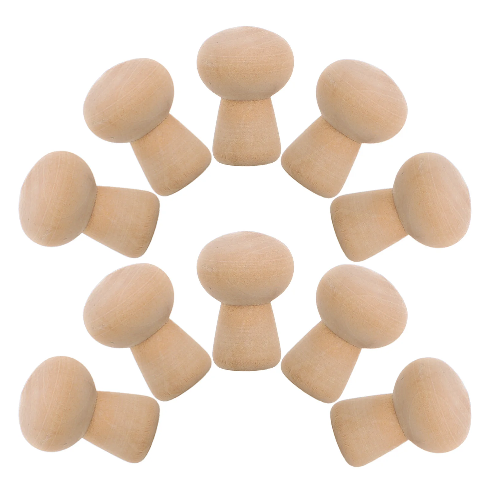 

10pcs Mushroom Shape Diy Ornaments Unfinished Wooden Decor For Craft Projects Creative Wooden Hand Painting Adornments