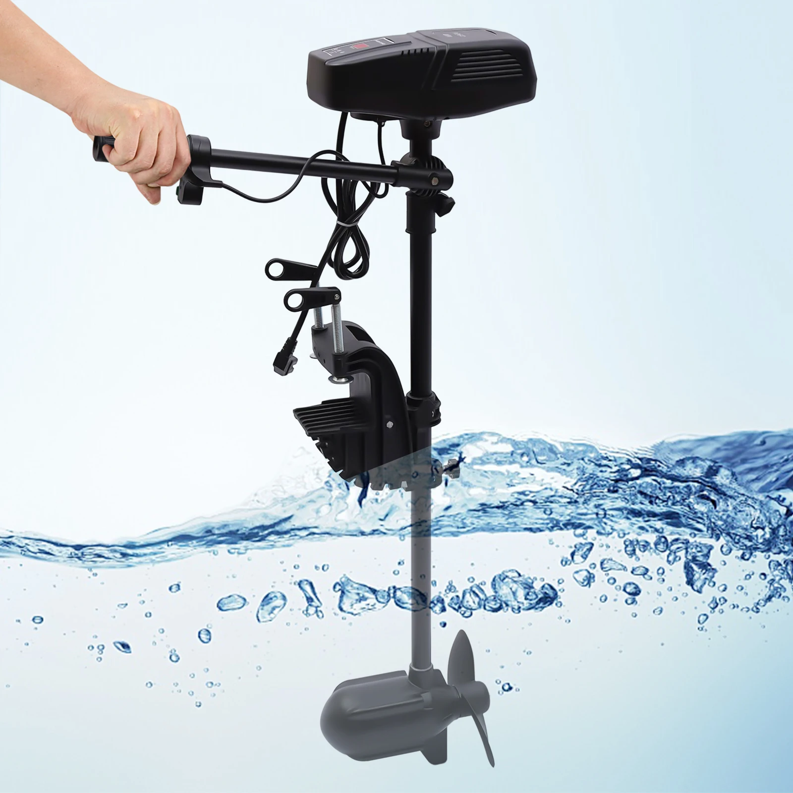 

Foldable Electric Boat Engine Outboard Trolling Motor 1400W 48V Brushless Motor Engine 360 Degree Rotatable