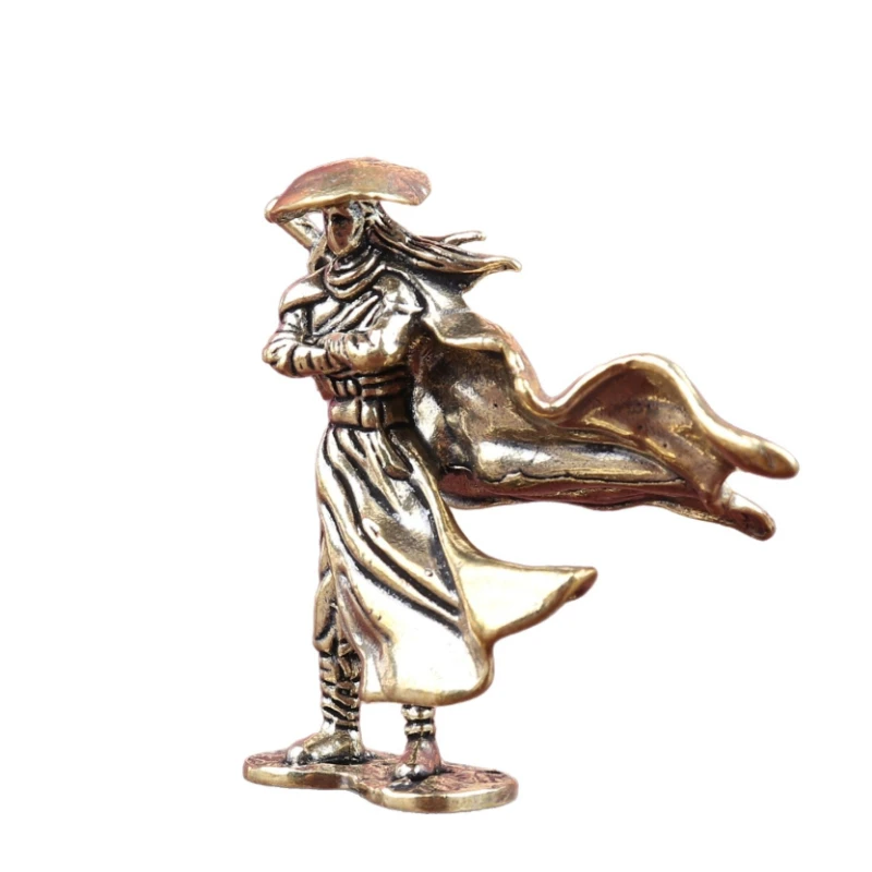 

Pure Brass High Mountains Flowing Water Ornament, Antique Style Heroes and Companions Mini Craft for Home Office Desktop Decor