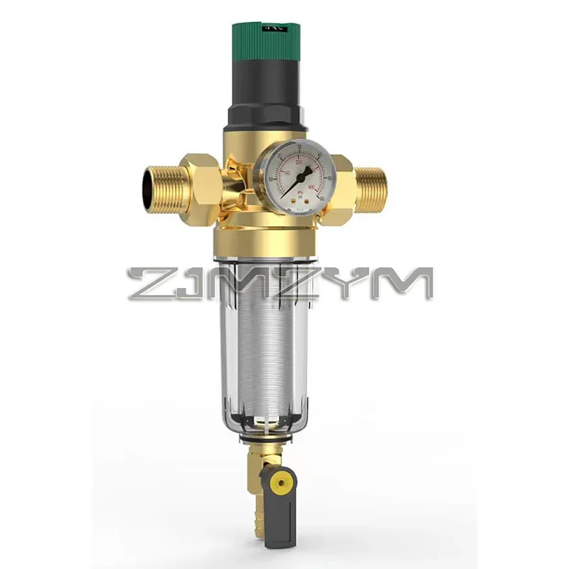 1PC Adjustable Water Pressure Reducer Reducing Valve with Integrated Filter/Gauge Prefilter Water Regulator Valve DN15/DN20