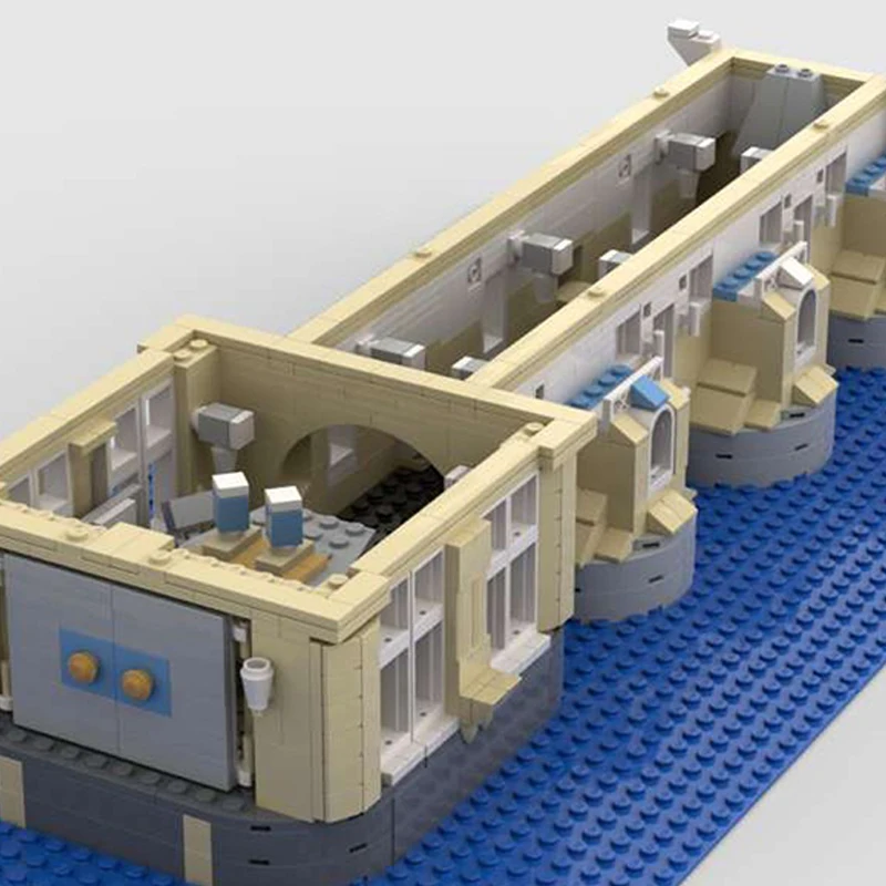 Cidade rua vista modelo moc tijolos de construção francês mansão ponte tecnologia modular presentes feriado montar crianças brinquedos terno