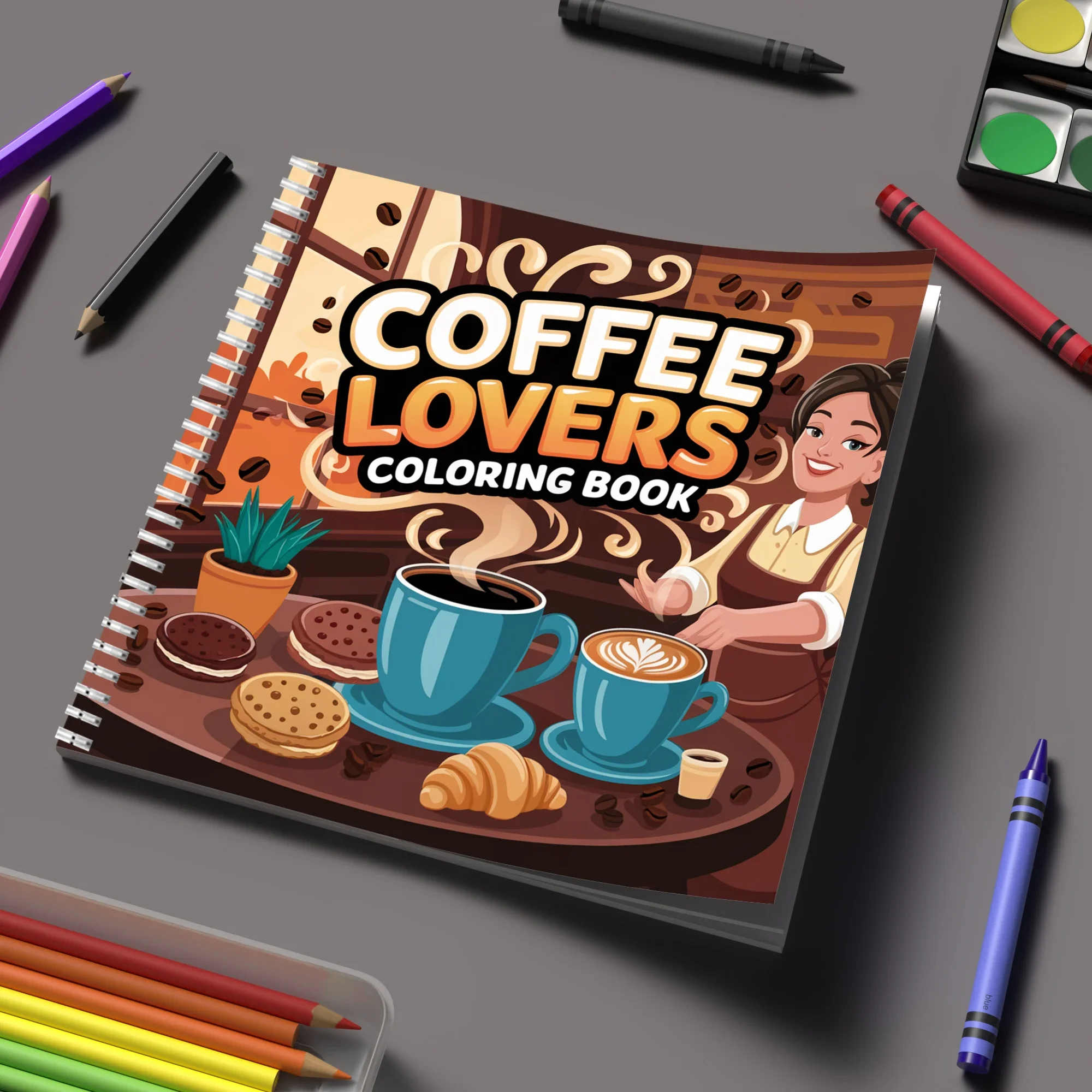Coloring Book Coffee Lovers for Adult Colouring Book, Birthday Day Gift, Back to School Supplies, Adults Cute Drawing Book