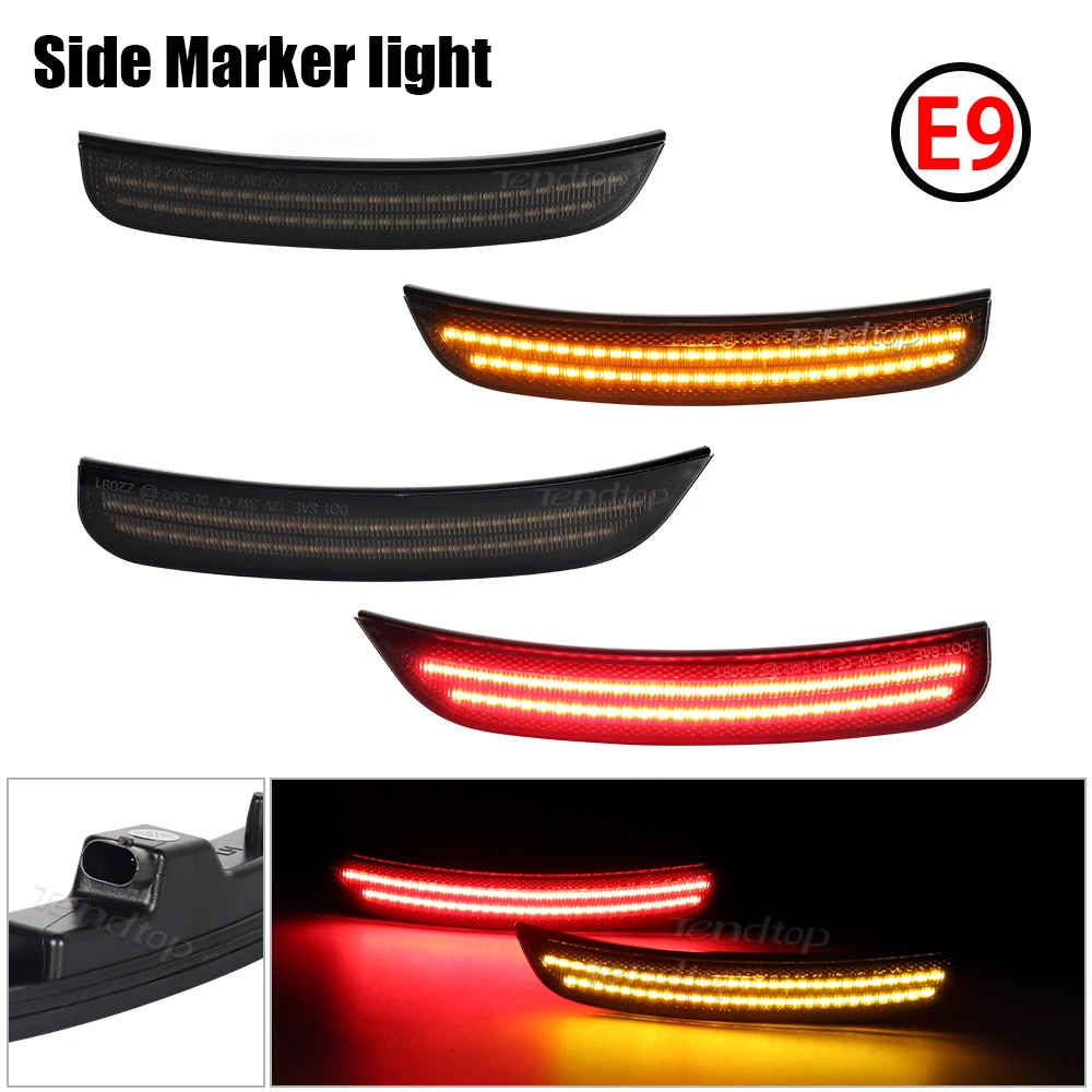 Front Bumper Full LED Lights Amber Red Front Rear Bumper Side Marker Light For Chrysler 300 2015-2023