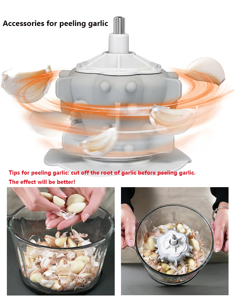 220V Electric Dry Garlic Peeler Household Garlic Grinder Crusher Meat Grinder Mincer Food Processor