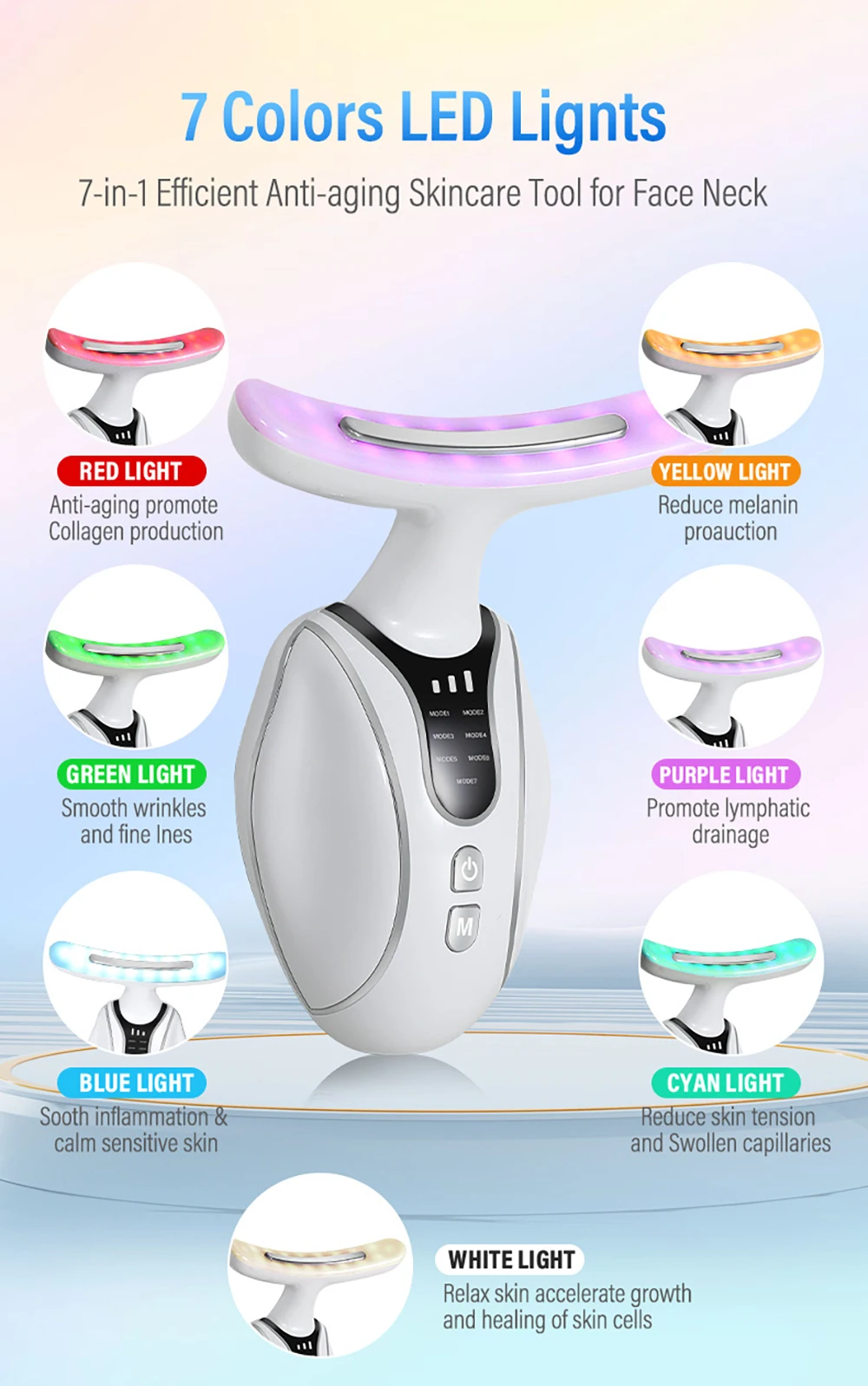 Face Neck Massager Device Microcurrent Facial Lifting Massage Anti-Aging Wrinkle Electric Double Chin Remover Skin Tighten